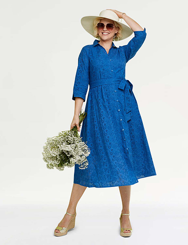 Broderie Cutwork Lined Dress - LS660